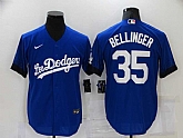 Dodgers 35 Cody Bellinger Royal 2021 City Connect Cool Base Jersey,baseball caps,new era cap wholesale,wholesale hats